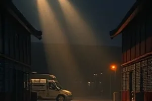 雪线以下剧照，海拔观测站外的雪坡与旗绳